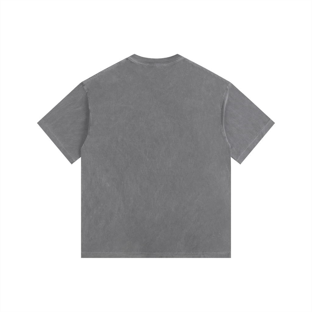 Vintage Washed Oversized Cotton T-Shirt - Blank back