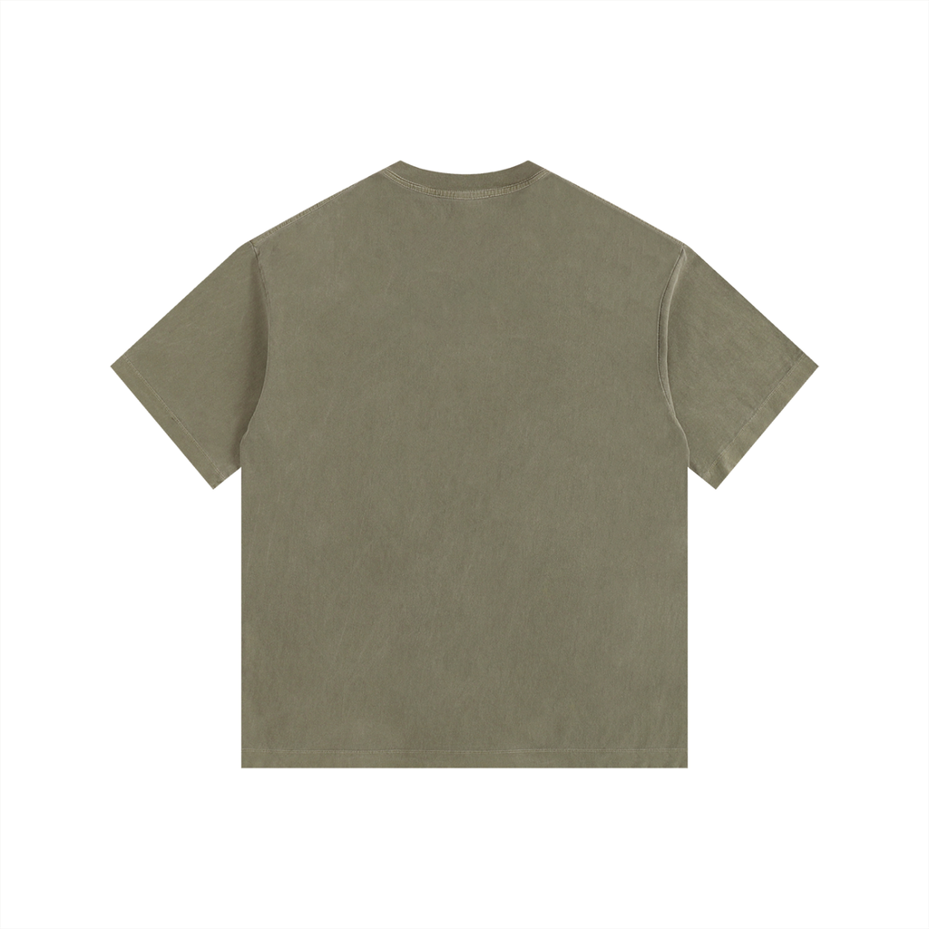 Vintage Washed Oversized Cotton T-Shirt - Blank back
